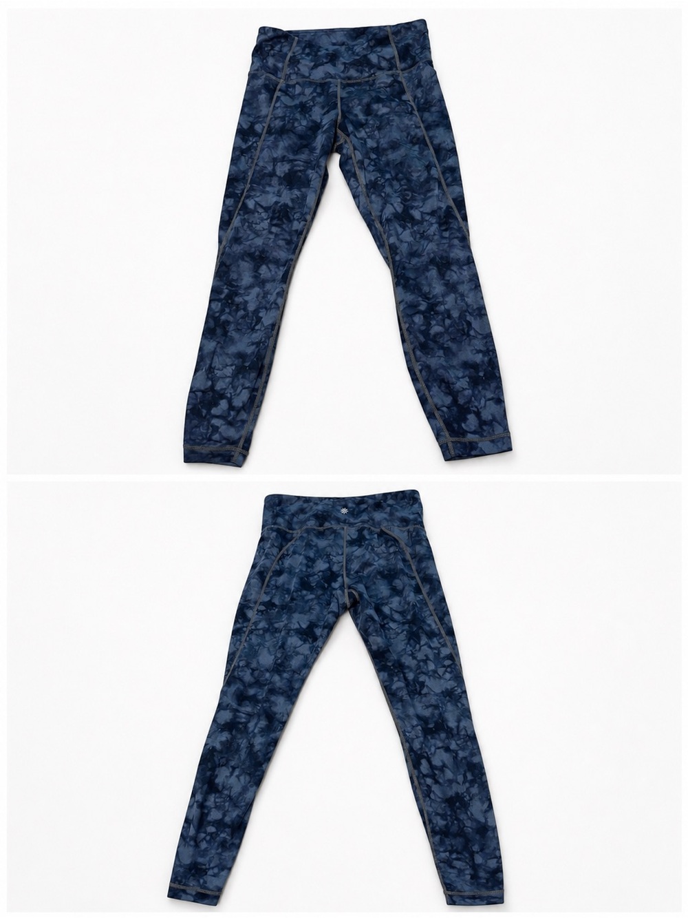 Athleta Navy Tie-Dye Active Leggings